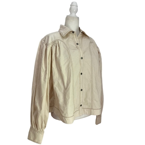 Magali Pascal Harriet Button Down NWT Shirt Cotton Denim ECRU - Picture 4 of 11